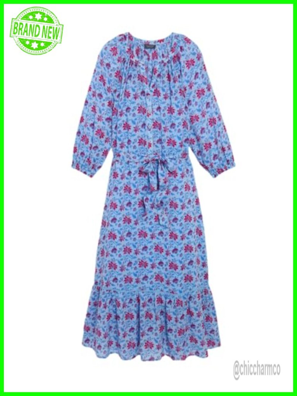 Willa Cover-up Dress A-Line Button Front Short Sleeve Maxi Beach Coverup